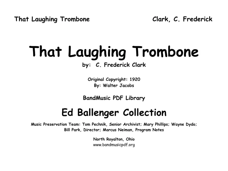 Laughing Trombone score preview