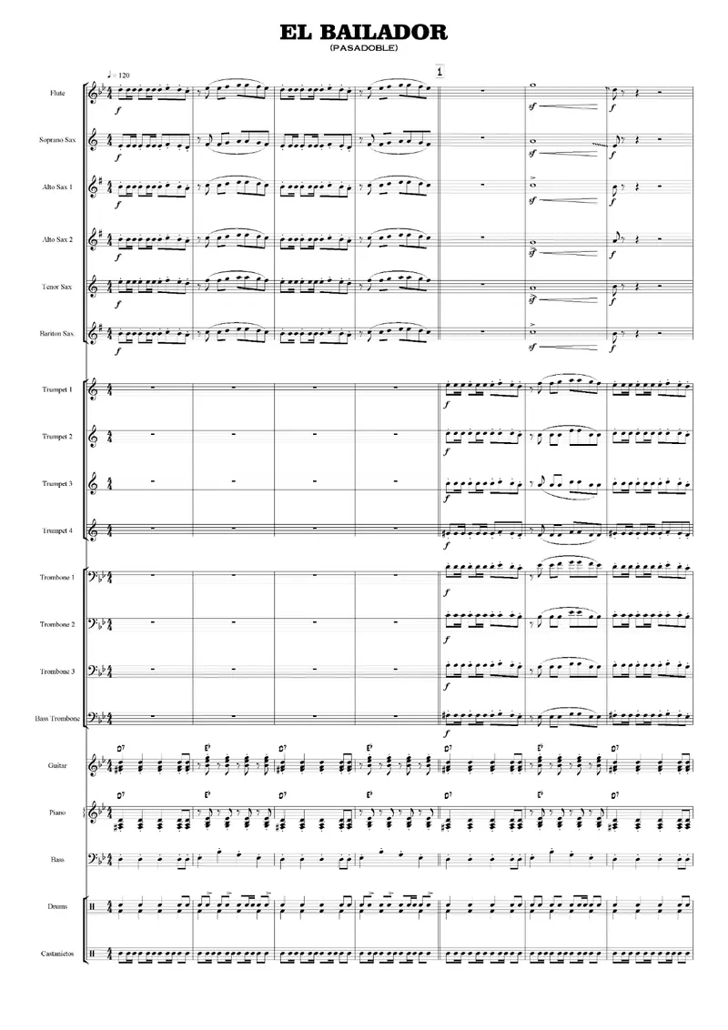 El Bailador score preview