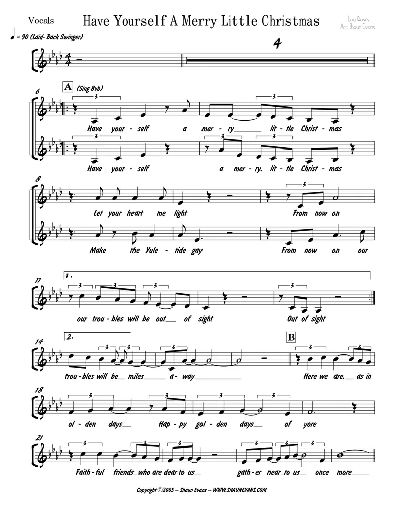 Have Yourself A Merry Little Christmas score preview