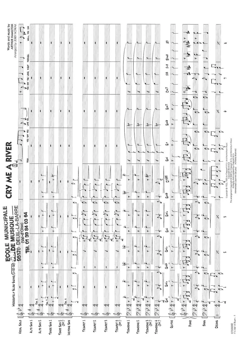 Cry Me A River score preview