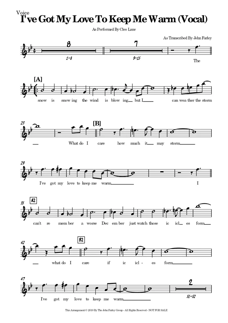 I've Got My Love To Keep Me Warm score preview