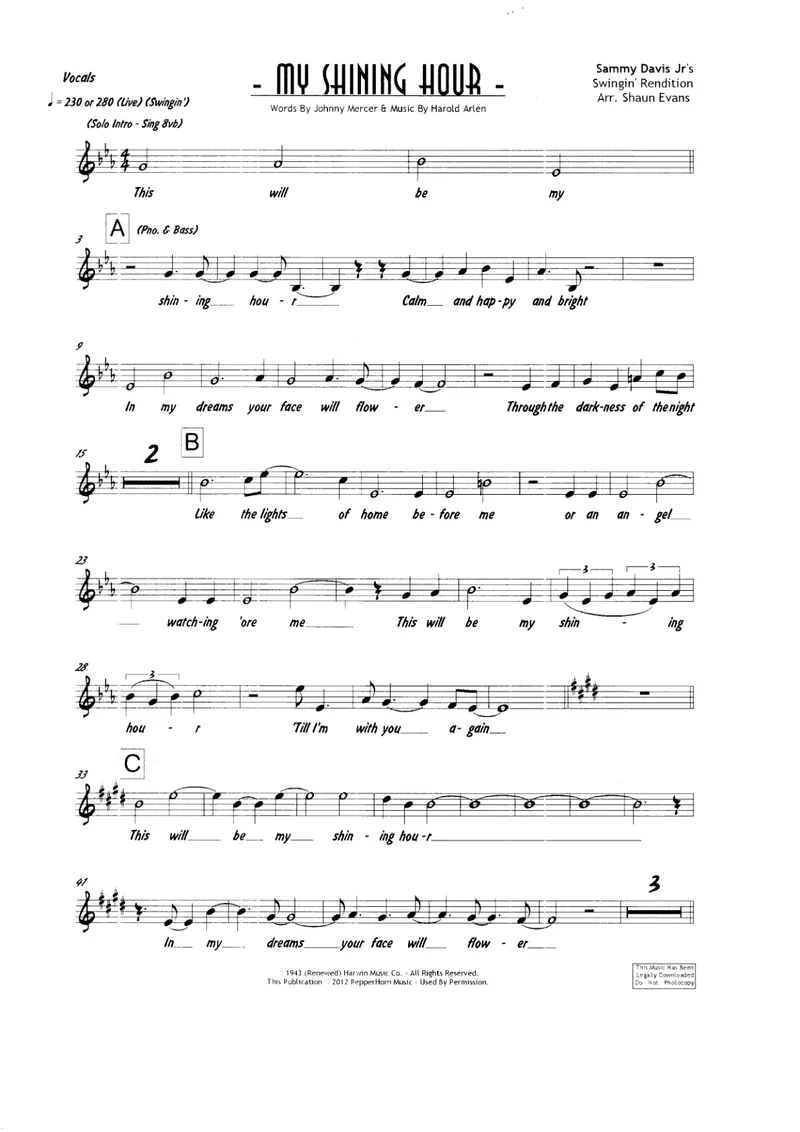 My Shining Hour score preview