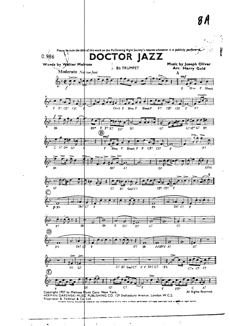 Doctor Jazz score preview