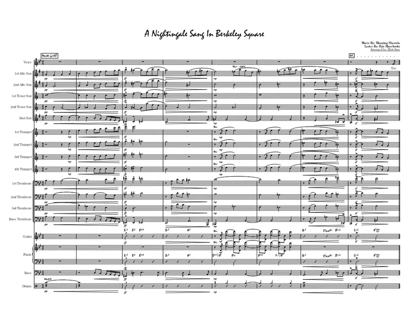 A Nightingale Sang In Berkeley Square score preview