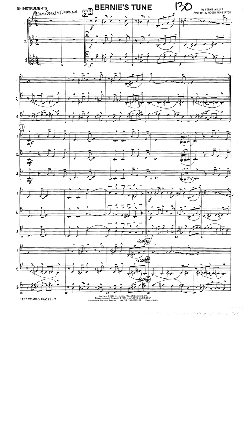 Bernies Tune score preview