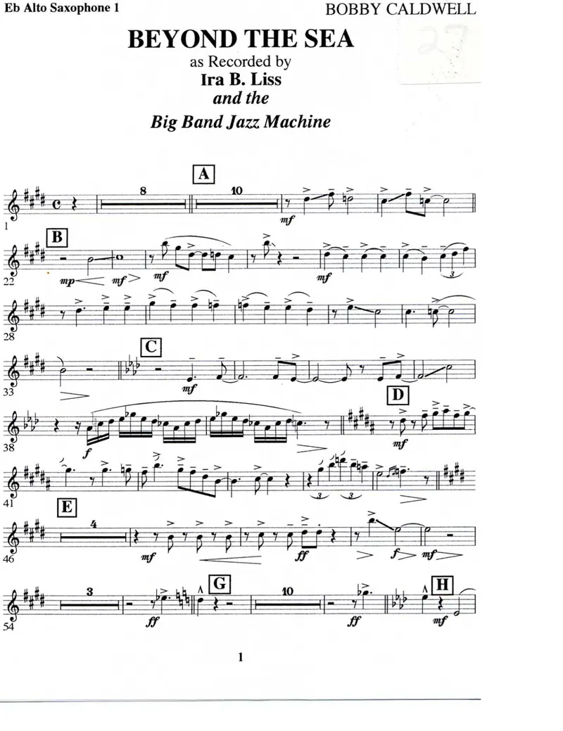 Beyond The Sea score preview