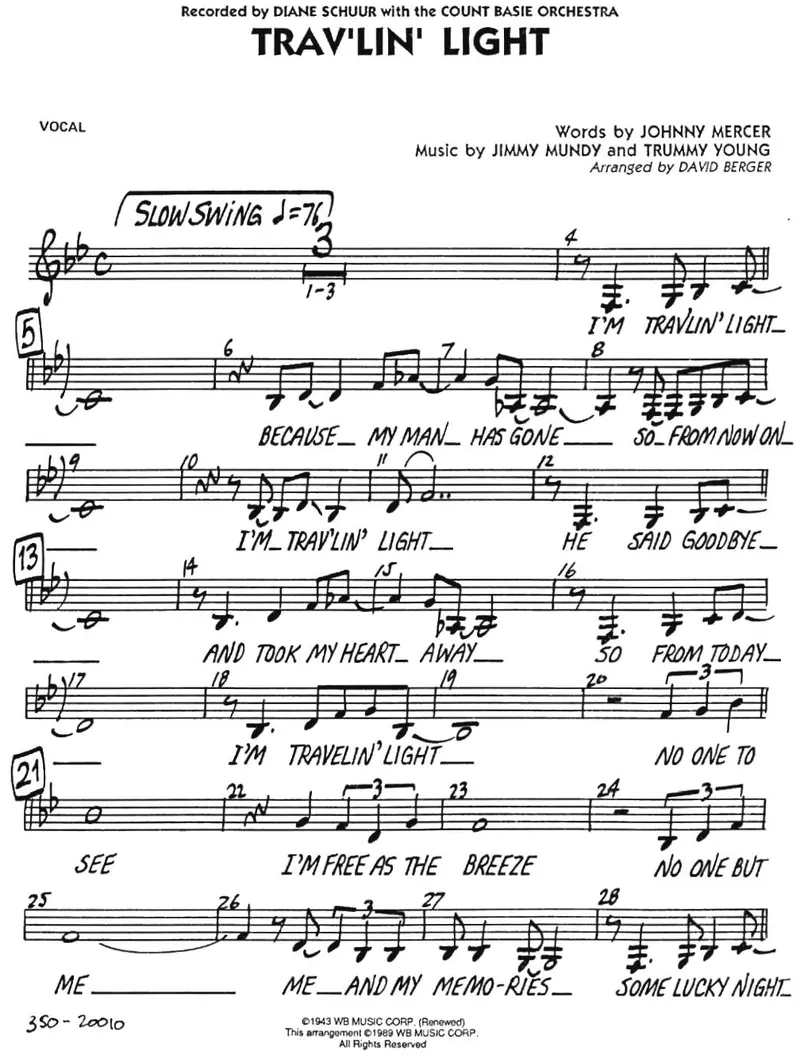 Travelin' Light score preview