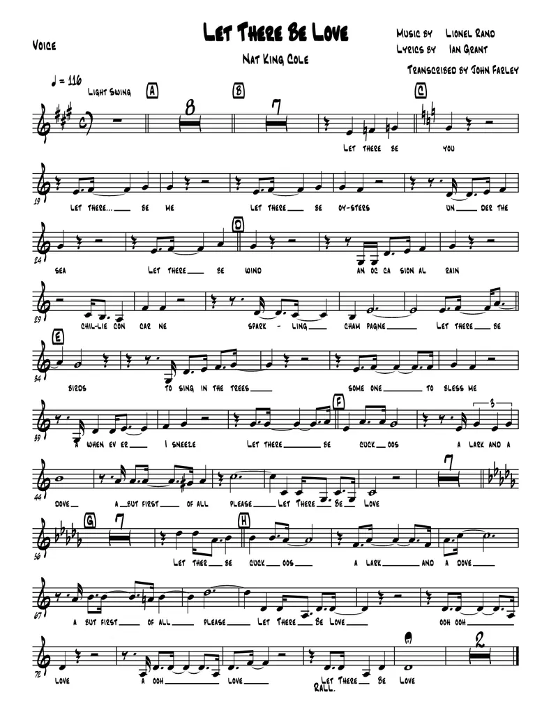 Let There Be Love score preview