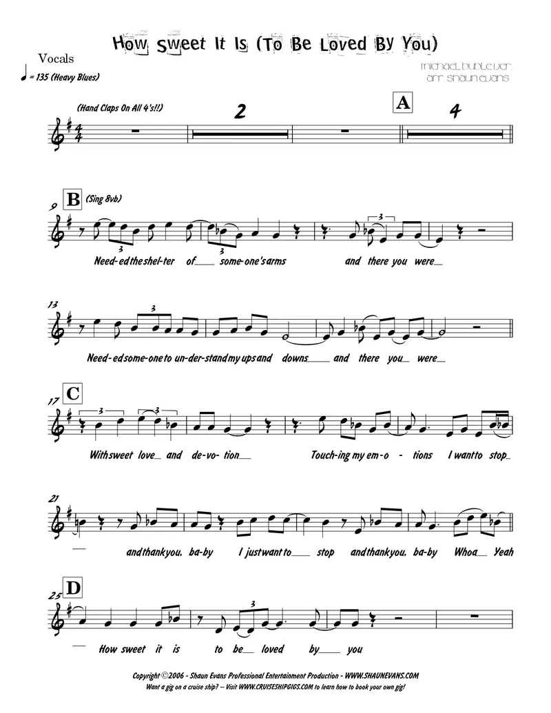How Sweet It Is score preview