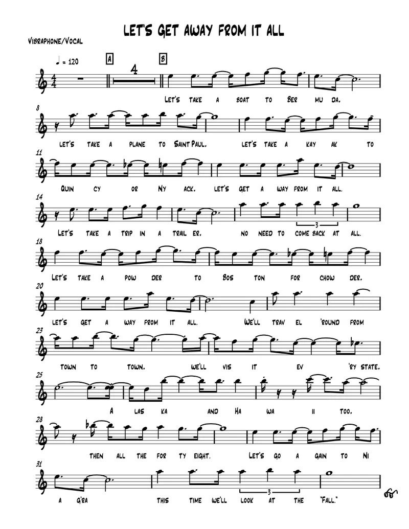 Let's Get Away From It All (Matt Denis) F.Sinatra score preview