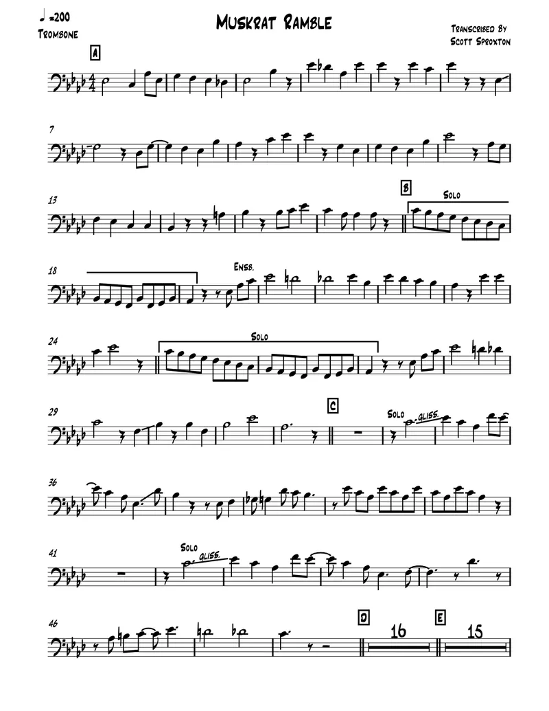 Muskrat Ramble score preview