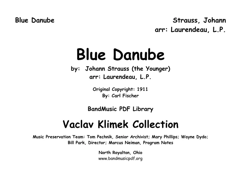 Blue Danube score preview