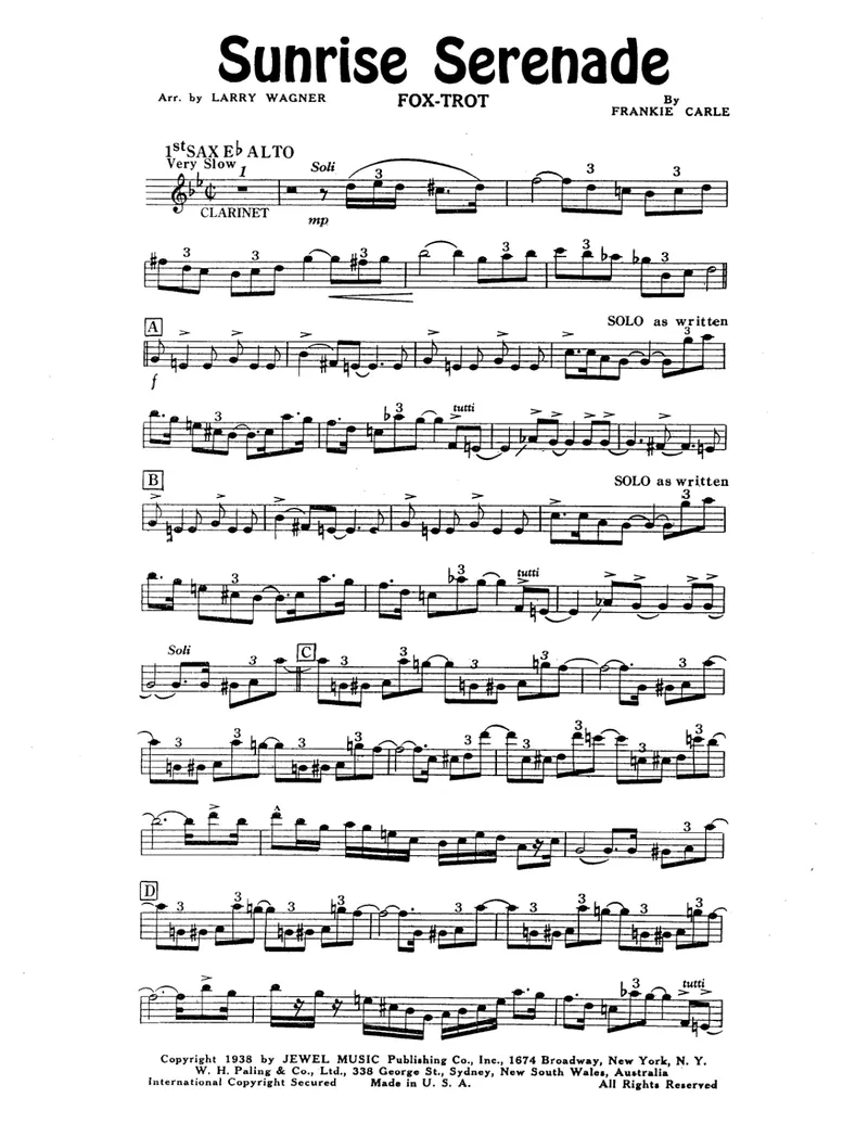 Sunrise Serenade score preview