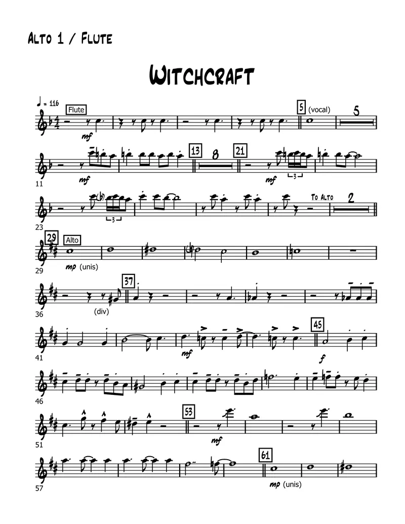 Witchcraft score preview