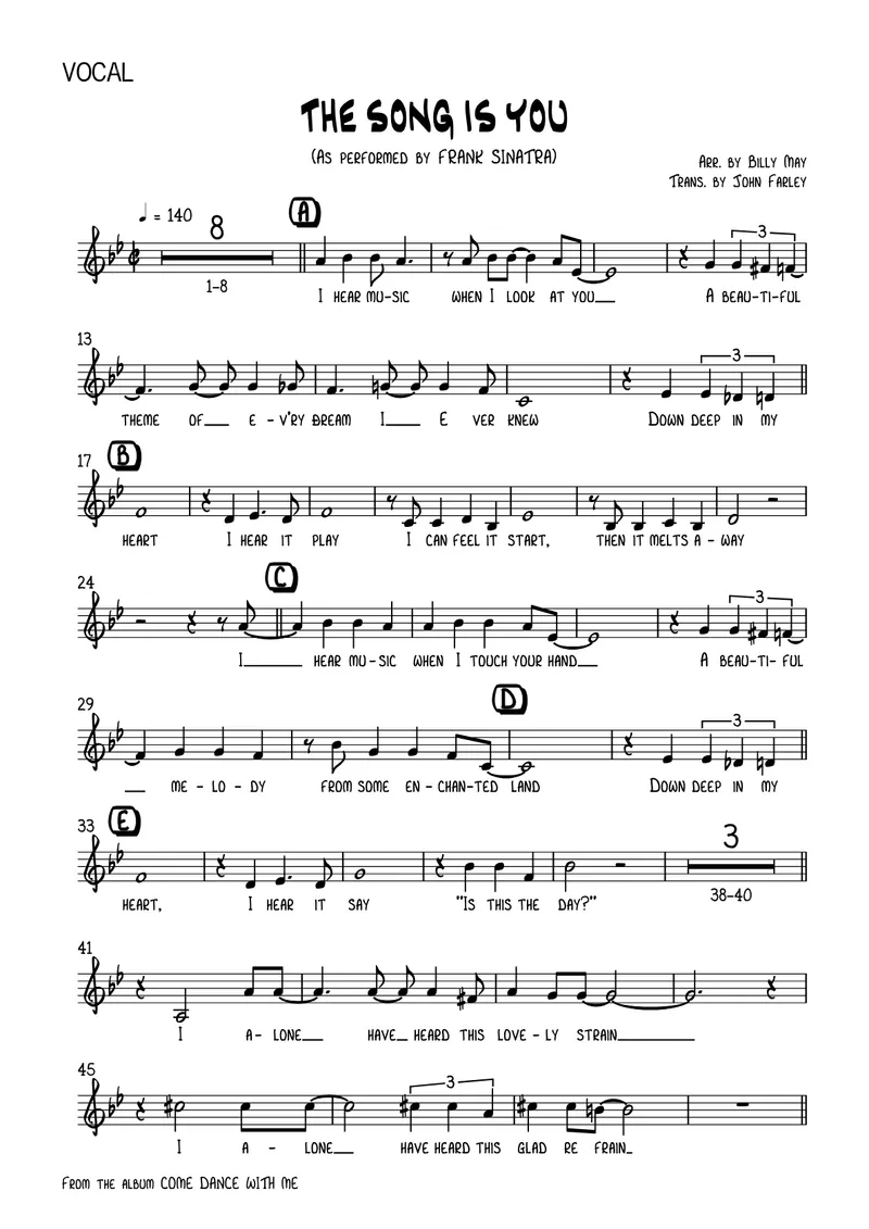 The Song Is You score preview