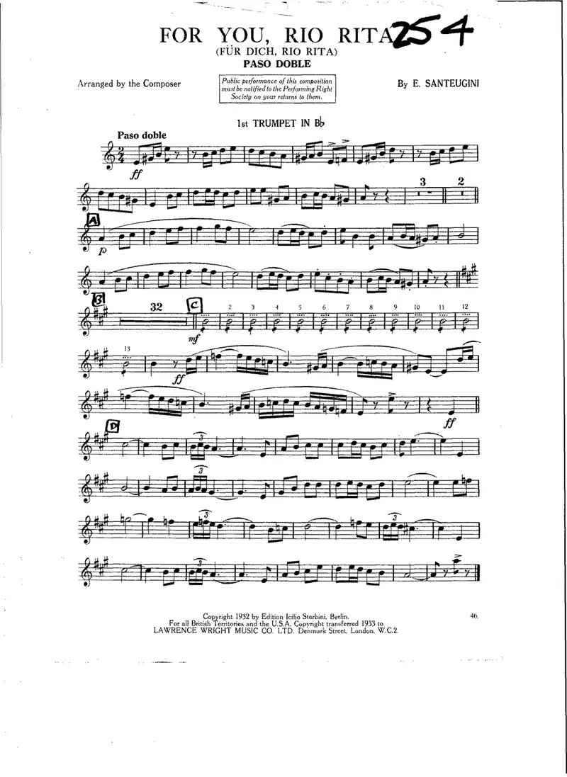For You, Rio Rita score preview