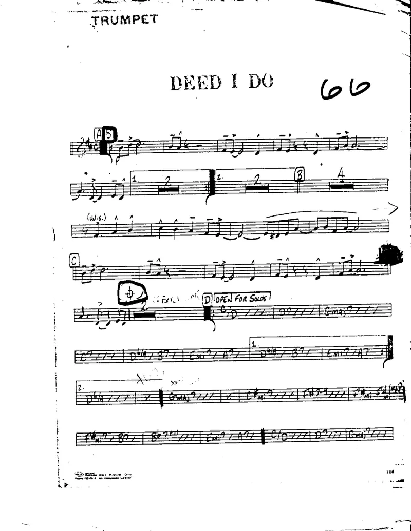 Deed I Do score preview
