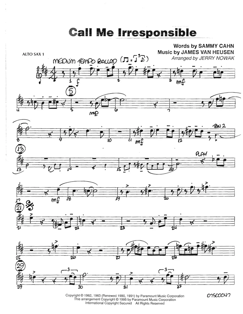 Call Me Irresponsible score preview