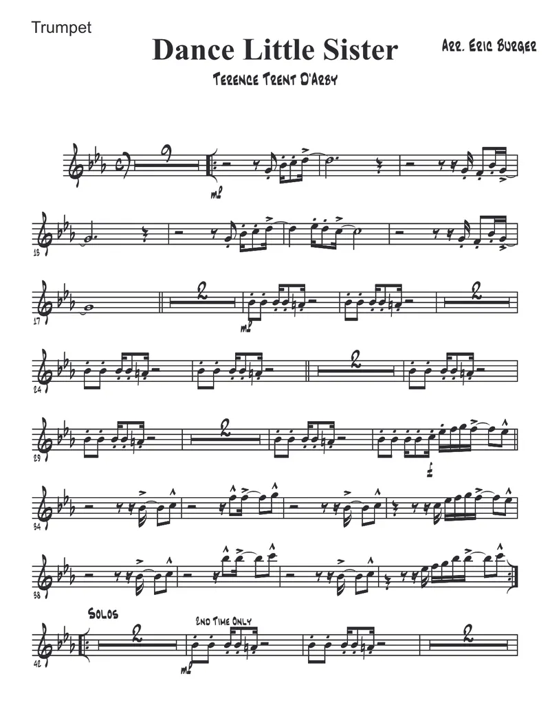 Dance Little Sister - 3 horns + Rhythm score preview