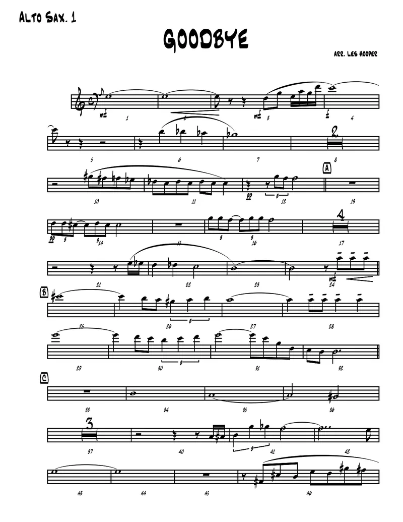 Goodbye score preview