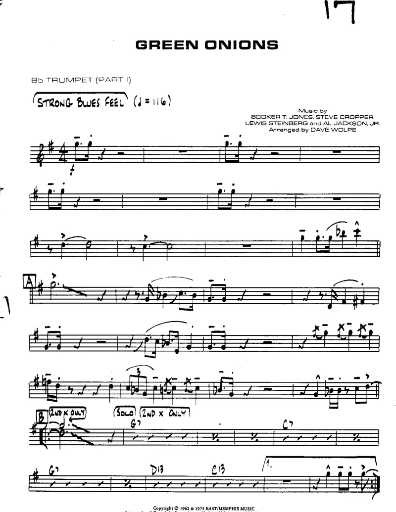 Green Onions score preview
