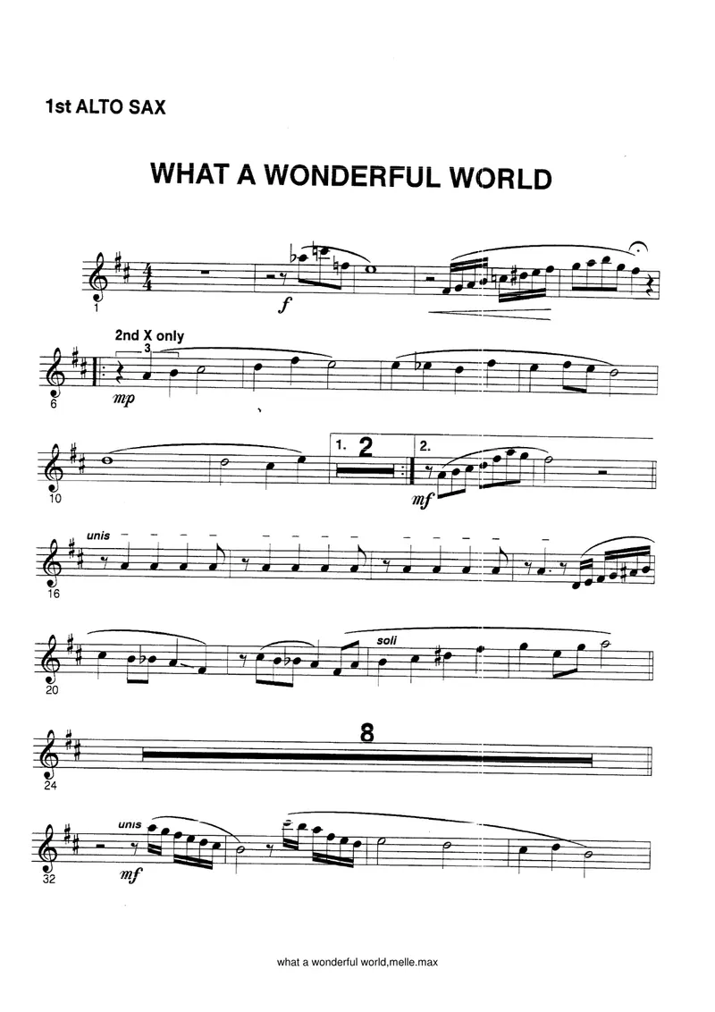 What A Wonderful World score preview