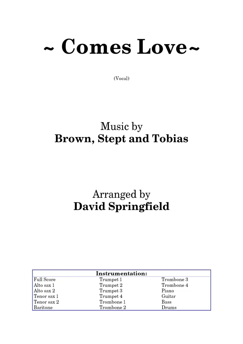 Comes Love preview page 1