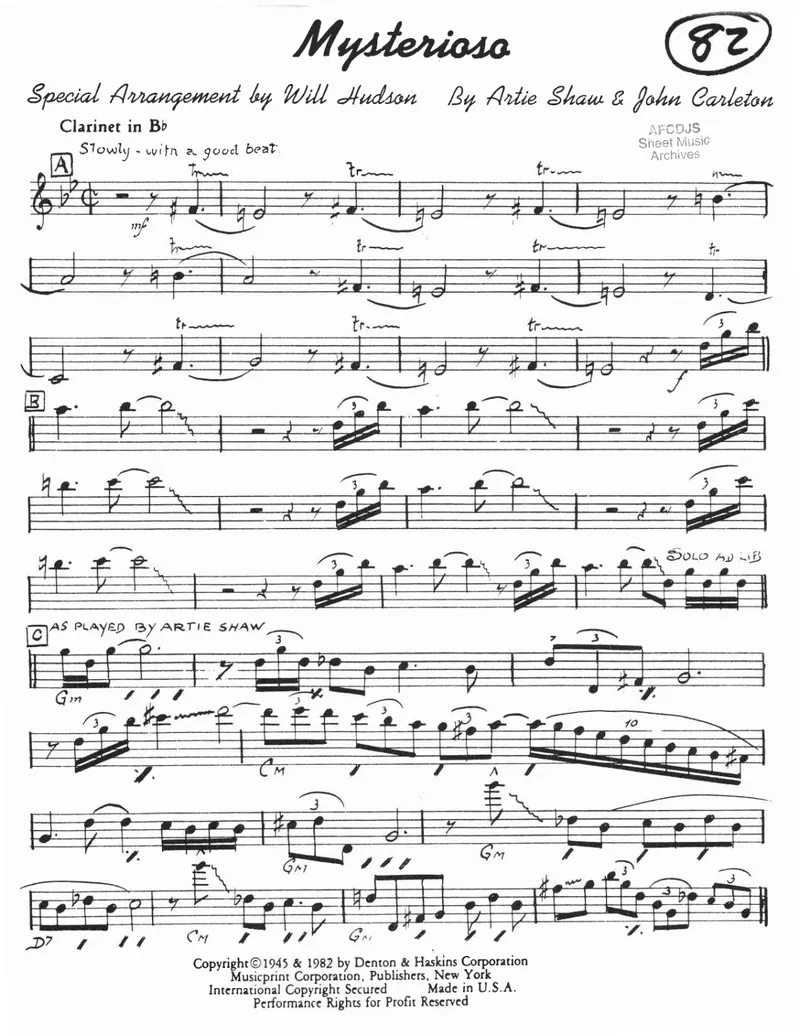 Mysterioso score preview