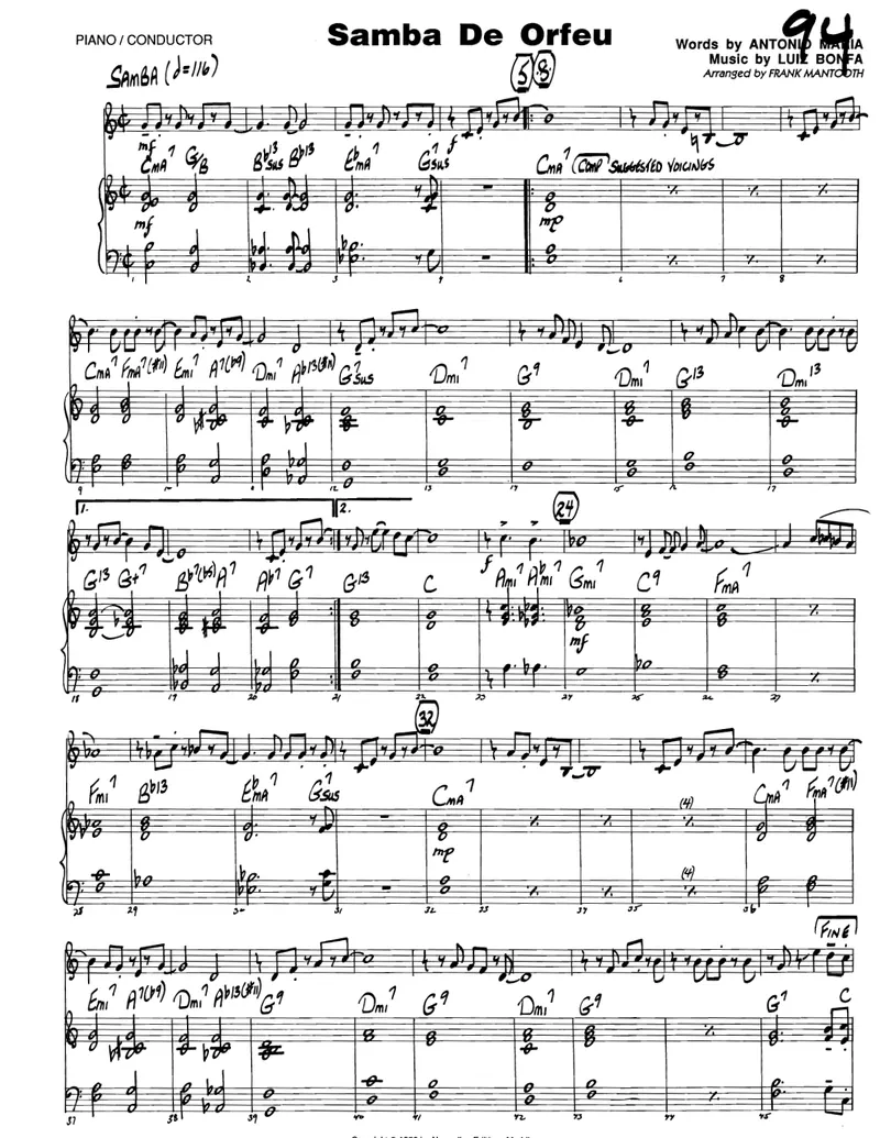 Samba De Orfeu score preview