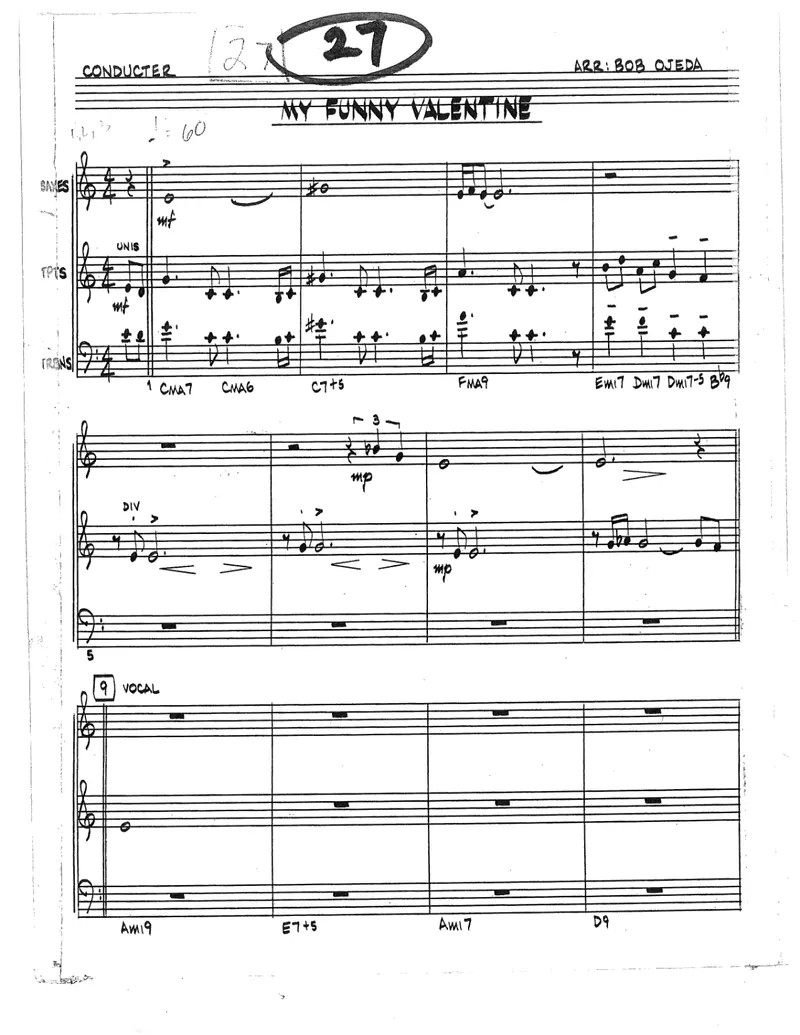 My Funny Valintine score preview