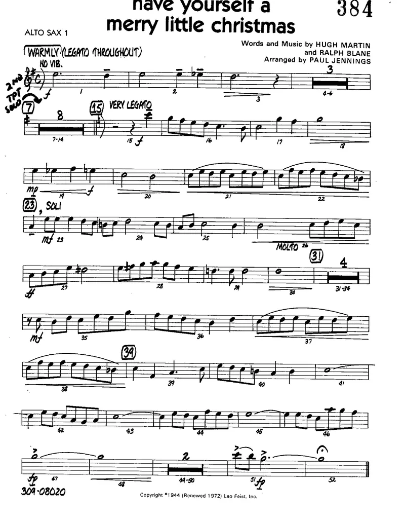 Have Yourself A Merry Little Christmas score preview