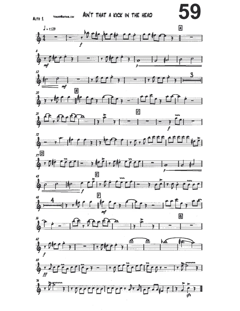 Ain't That A Kick In The Head score preview