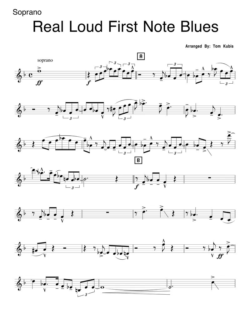 Real Loud First Note Blues score preview