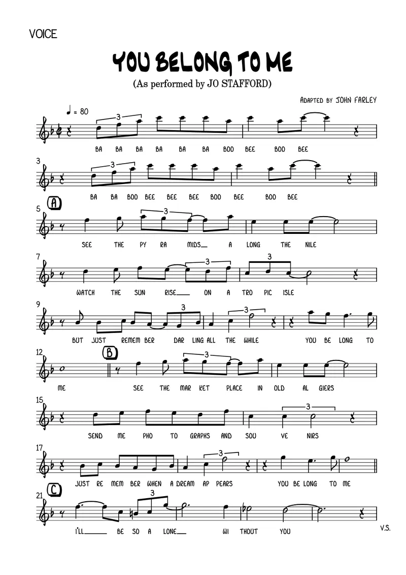 You Belong To Me score preview