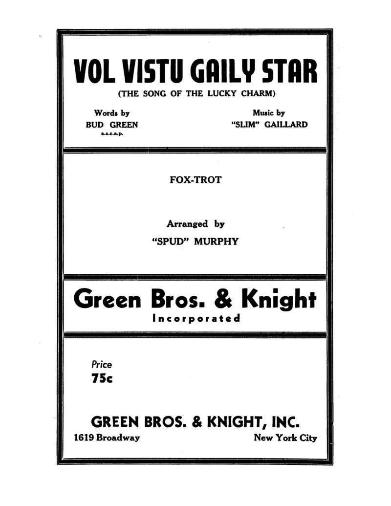 Vol Vistu Gaily Star score preview