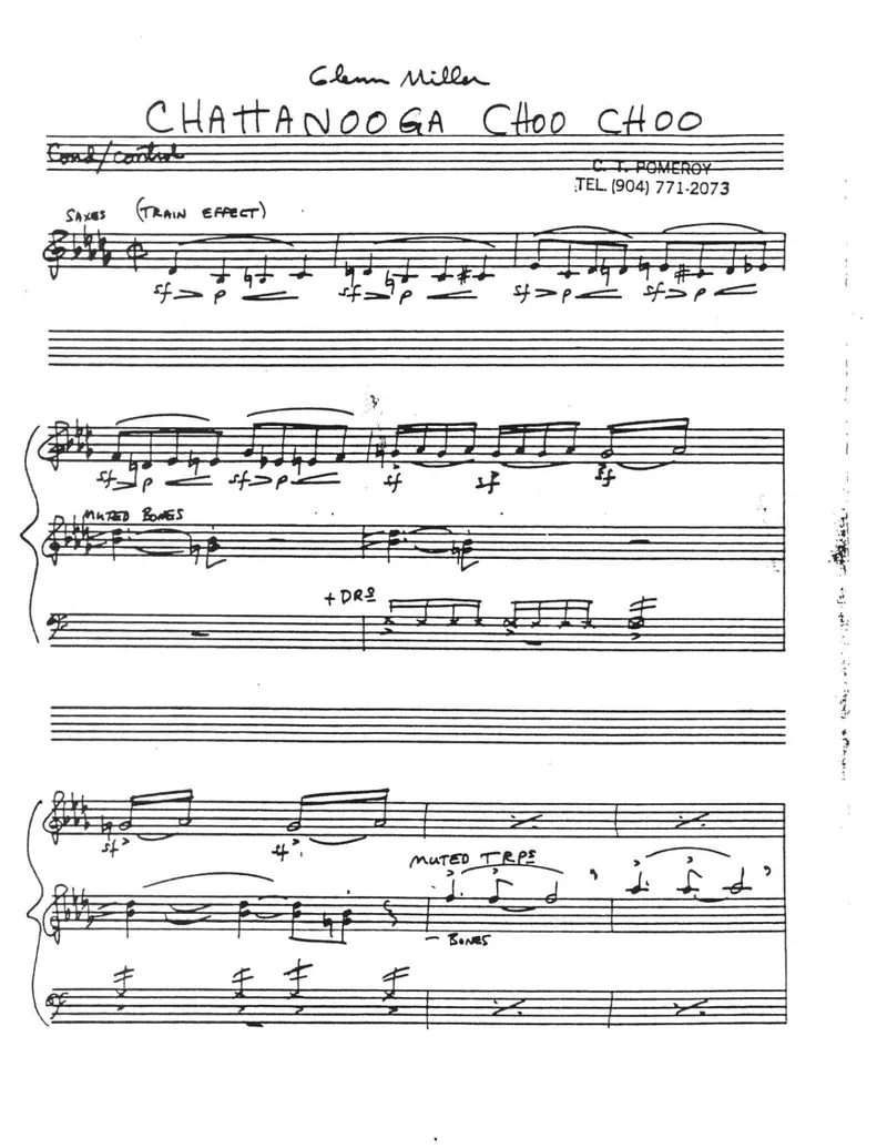Chattanooga Choo Choo score preview