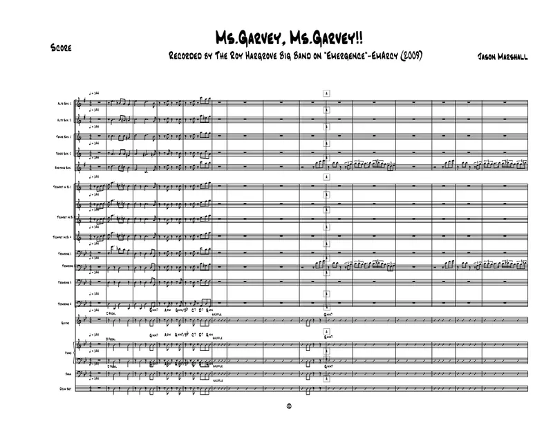 Ms.Garvey, Ms.Garvey score preview