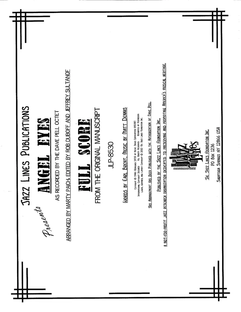 Angel Eyes score preview
