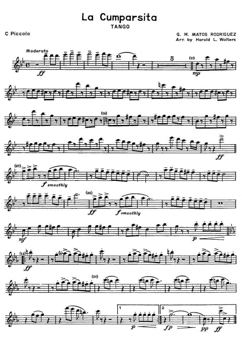 La Cumparsita score preview