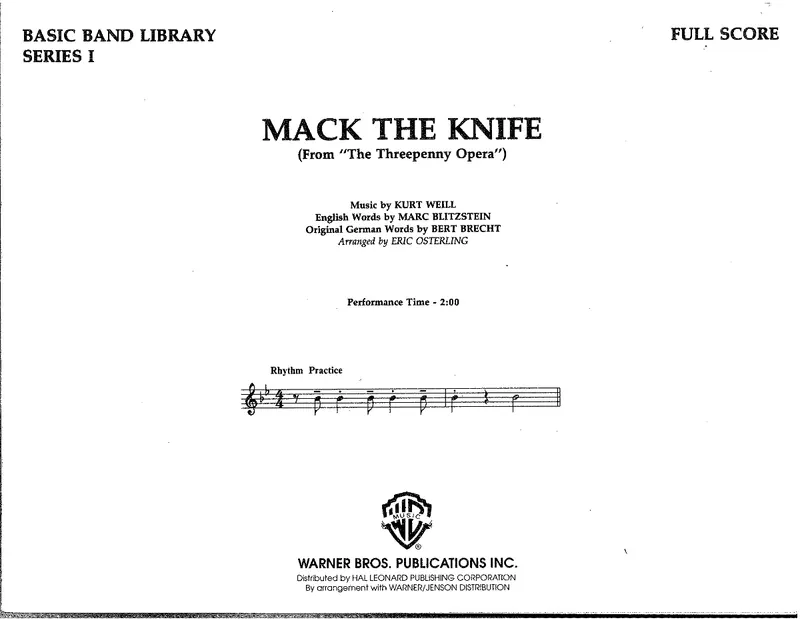 Mack The Knife score preview