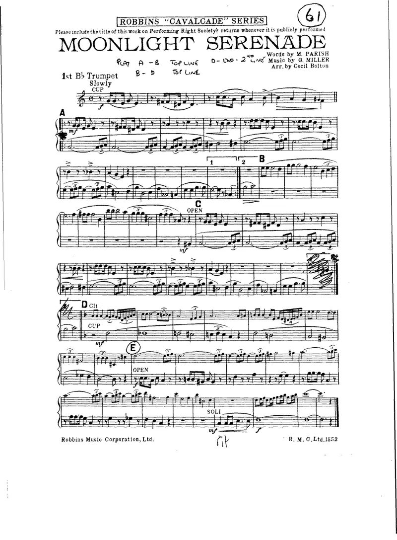 Moonlight Serenade score preview