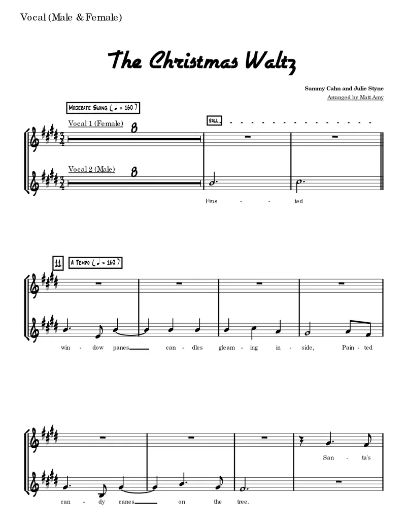 The Christmas Waltz score preview
