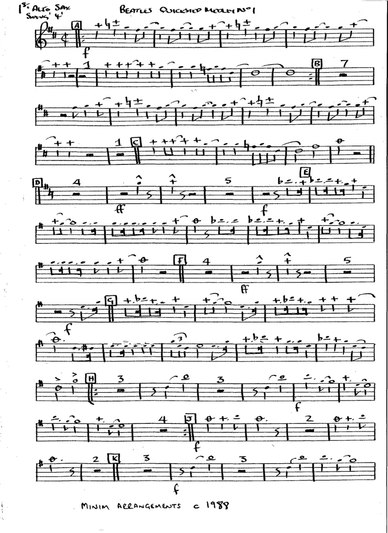 Beatles Quickstep Medley #1 score preview