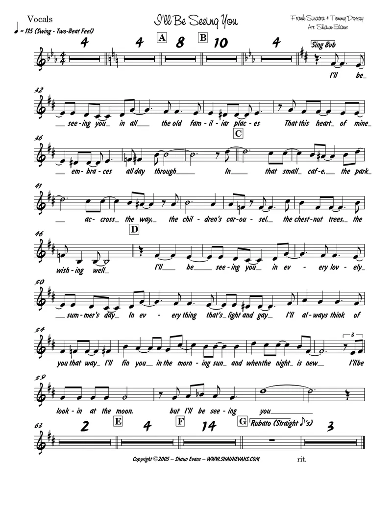 I'll Be Seeing You score preview