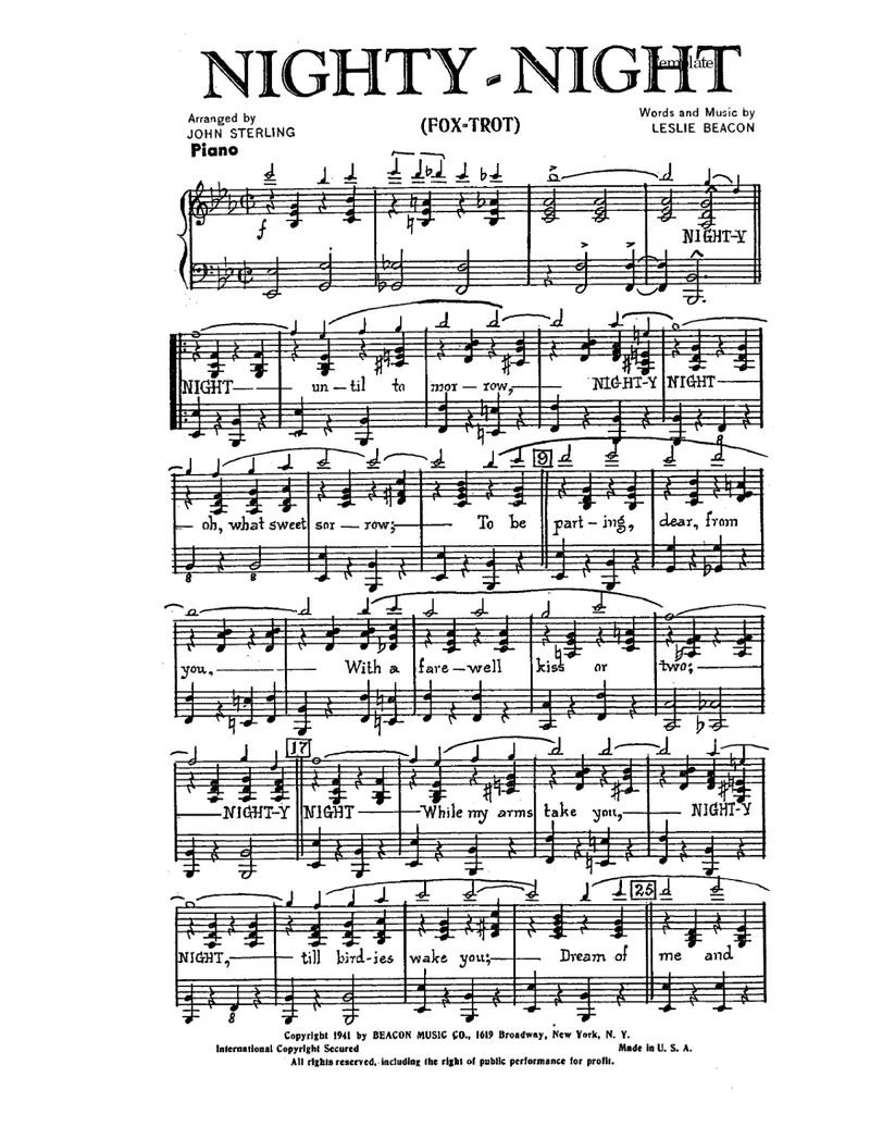 Nighty Night score preview
