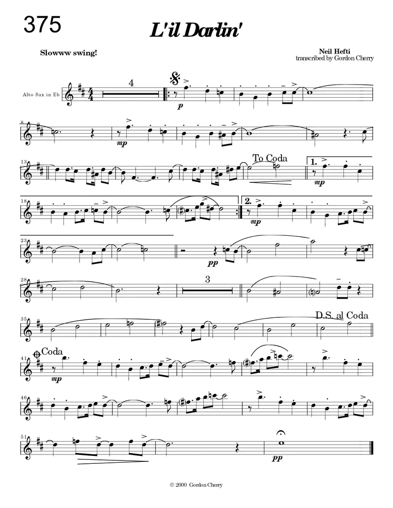 L'il Darlin' score preview