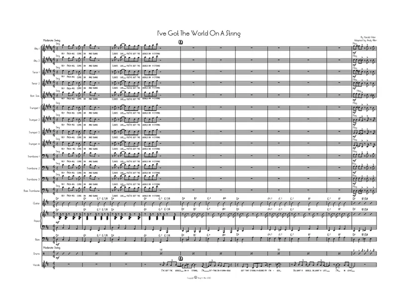 I've Got The World On A String score preview