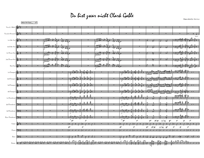 Du Bist Zwar Nicht Clark Gable score preview