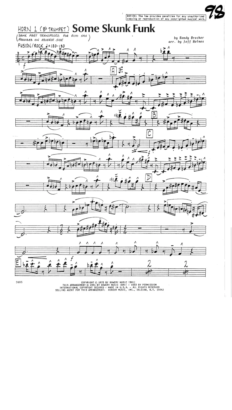 Some Skunk Funk score preview