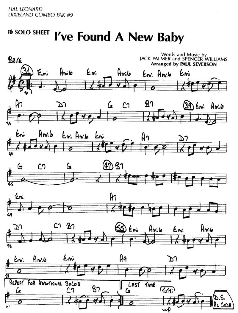 I've Found A New Baby score preview